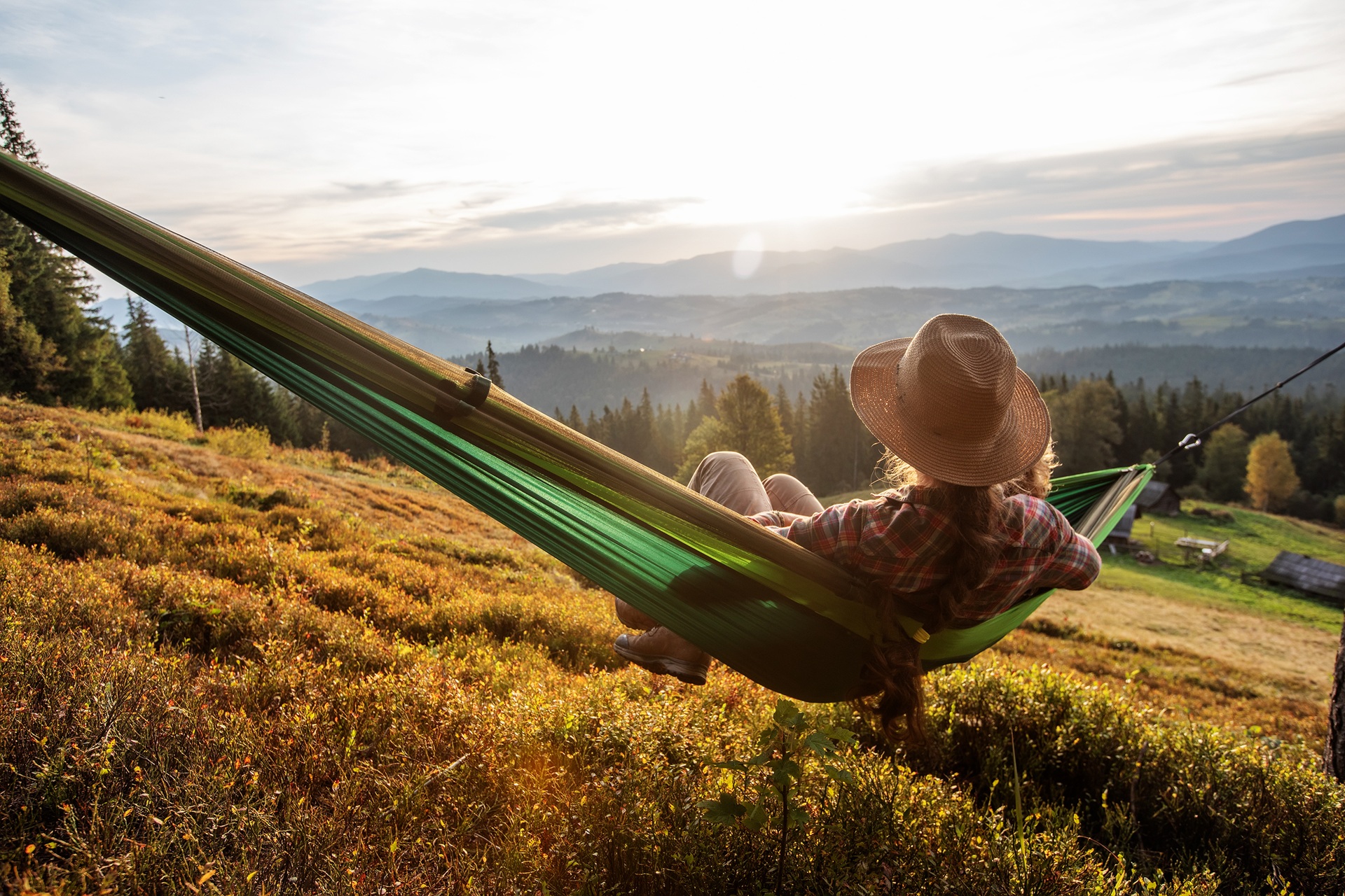 Erholung in Haengematte mit Aussicht | Petroleum Heizung Camping