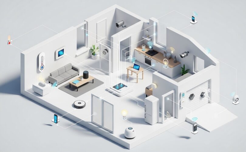 Digital vernetztes Smart-Home-System mit moderner Technik | Abwassertank flach