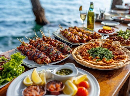 Mezze in einem Restaurant am Strand